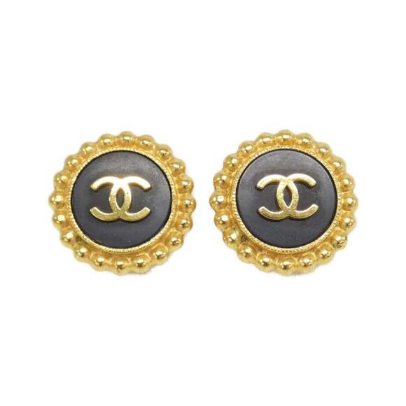 CHANEL Authentic Black Earrings